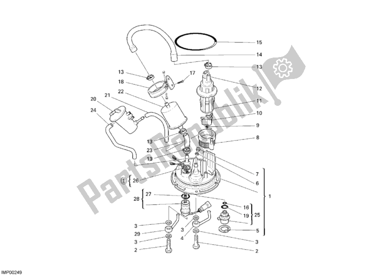 Toutes les pièces pour le Pompe à Essence du Ducati Sport ST3 S ABS USA 1000 2007